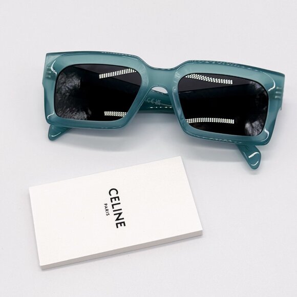 NEW CELINE CL40280U 93A WOMEN SHINY LIME TRANSPARENT SUNGLASSES CELINE - Picture 13 of 14